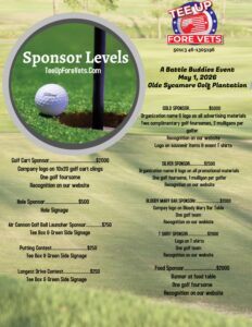 Tee Up Fore Vets 2026 Charity Golf Tournament Sponsorship Levels